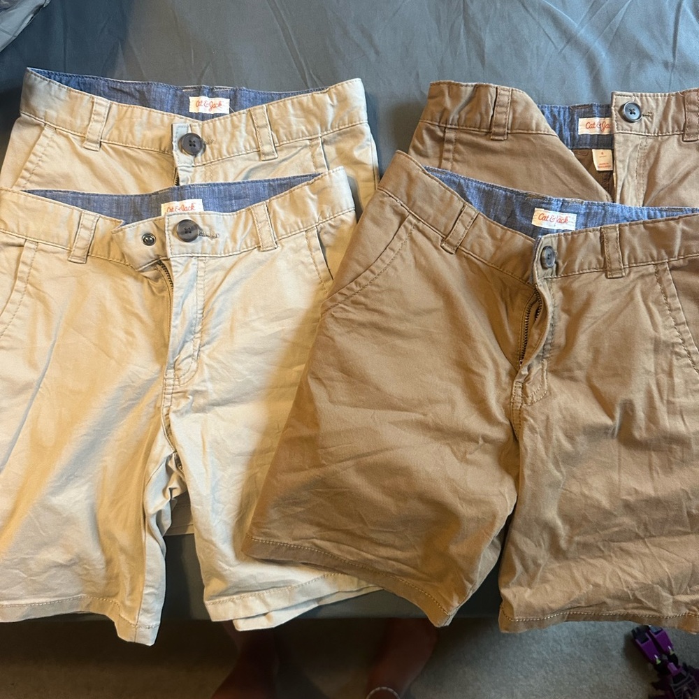 Boys Beige and Tan Casual Shorts Set, size 8